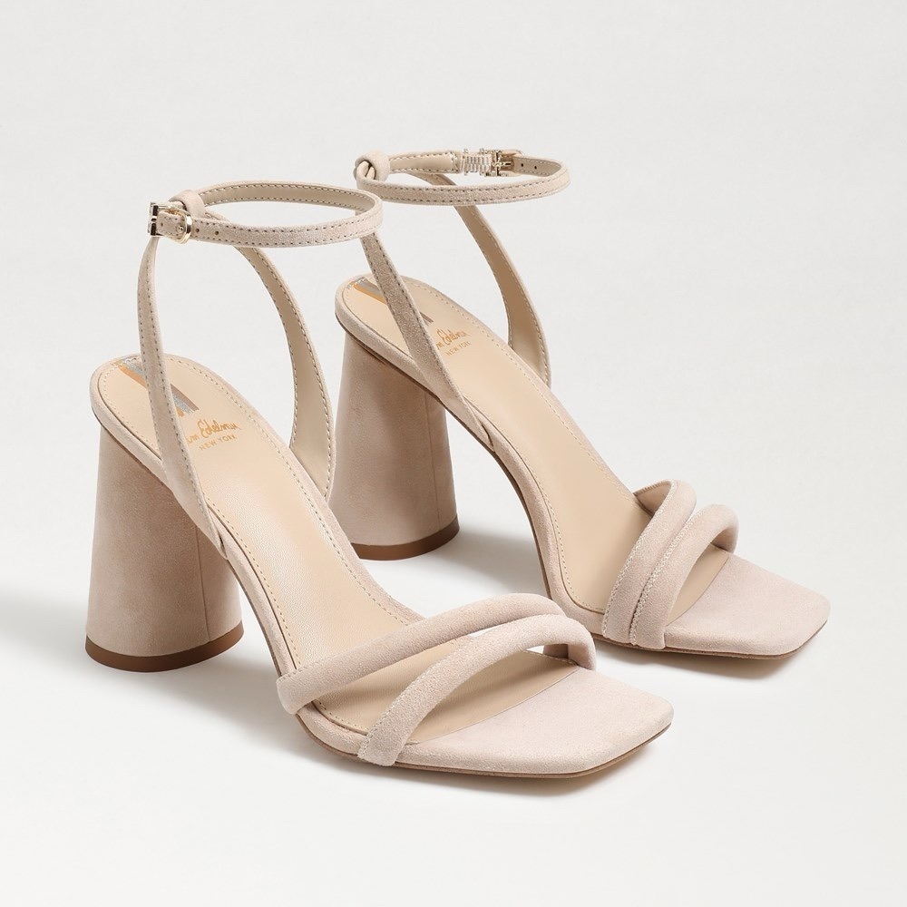 Sam Edelman KIA BLOCK HEEL SANDAL in Suede Cappuccino NEW IN BOX